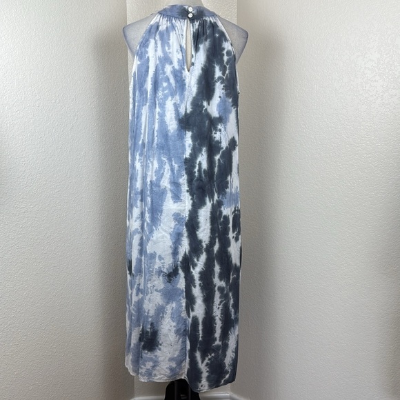 THML Tie Dye Midi Dress With Halter Neck In Blue Size Medium NWT - Picture 4 of 10